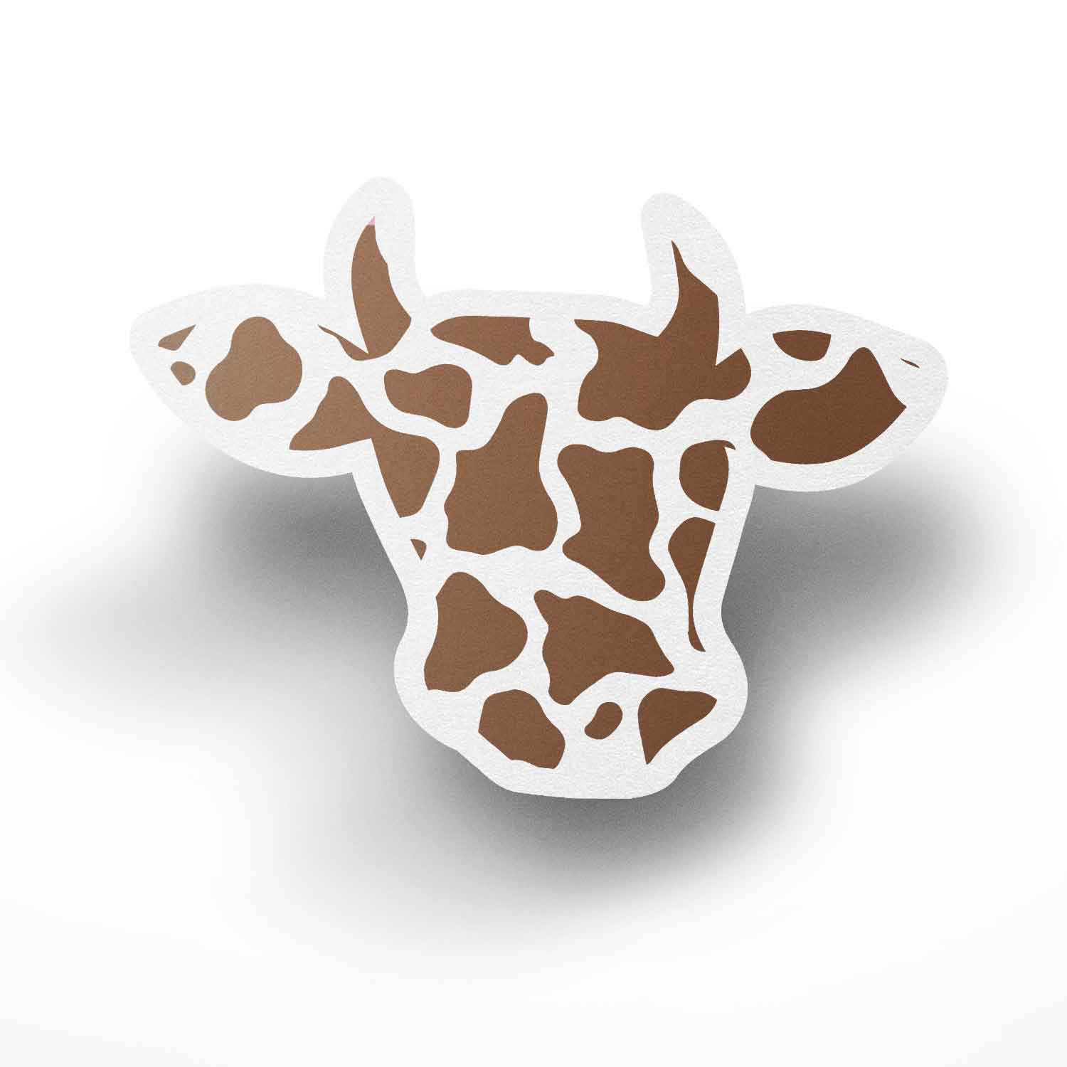 Brown Cow Head Sticker