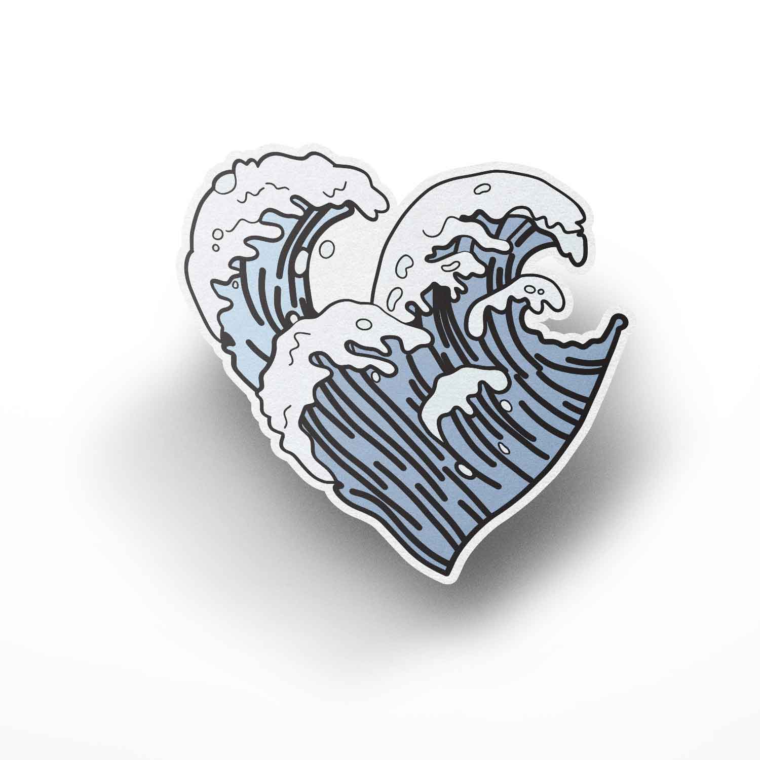 Wave Heart Sticker